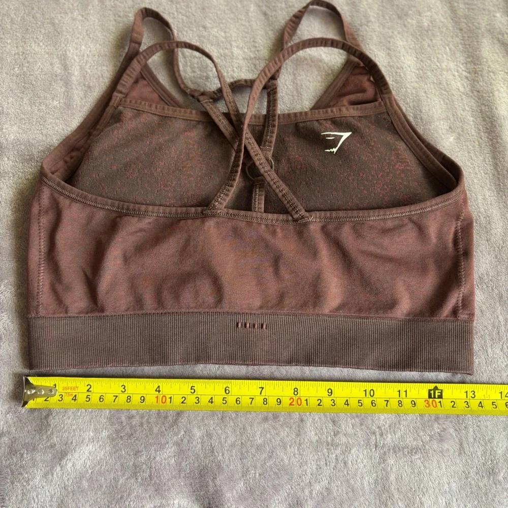 Gymshark Adapt Marl Seamless Sports Bra Brown Multi-Strap Racerback Womens